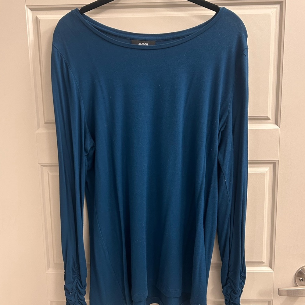 Alfani Teal Long Sleeve Top